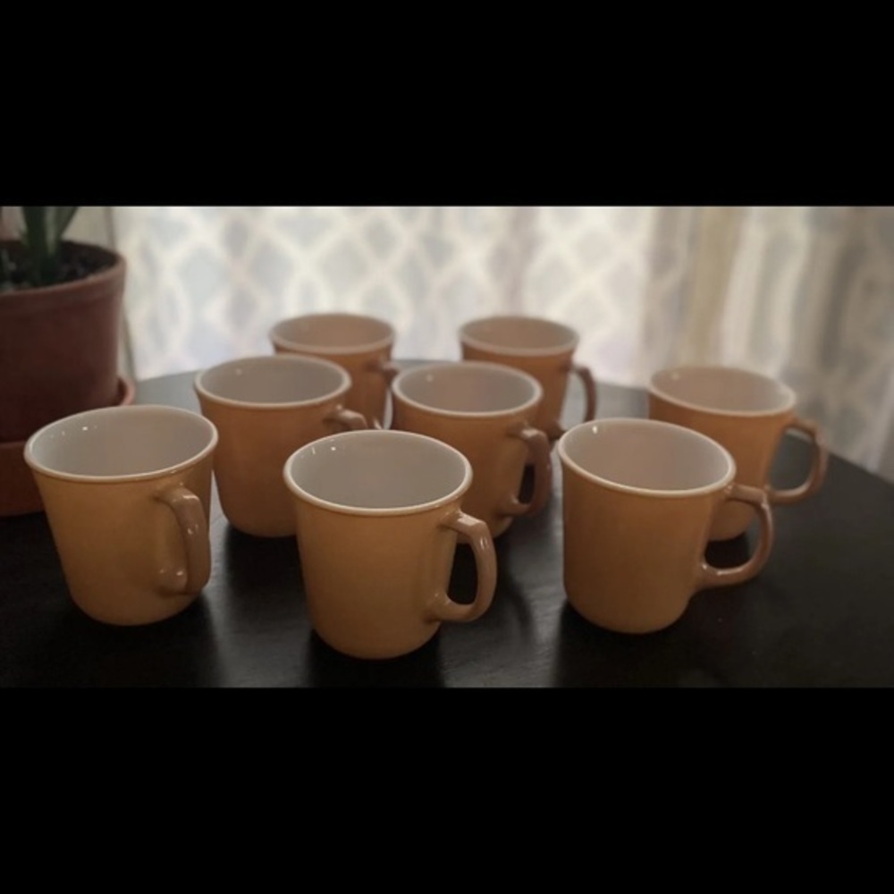 Corelle by Corning Vintage coffee cup beige and white set of 4